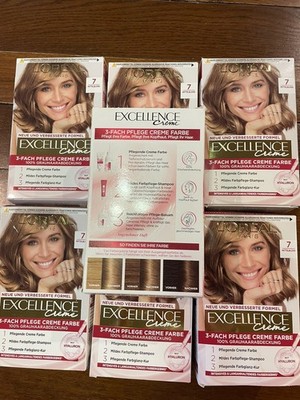 7x L'ORÉAL EXCELLENCE Creme in 7 Mittelblond Haarfarbe/ Tönung