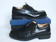 New in Box Bostonian Stada Black Leather Moc Toe Oxfords Italy Size 12 M 12M