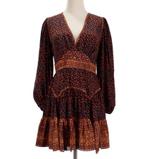 Ulla Johnson NWT Hayana Long Sleeve Dress Size 4 in Agate (Purple/Orange/Multi)