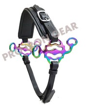 Rainbow Hackamore Bitless Horse Bit English Western Adjustable Leather BLACK 