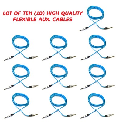 LOT OF 10 AUX CABLES 3.5mm AUXILIARY CORD Male Stereo Audio Cable iPod MP3 CAR 