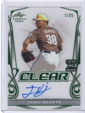 2023 Leaf Trinity Clear Green Auto Jairo Iriarte 1/25 Rookie RC