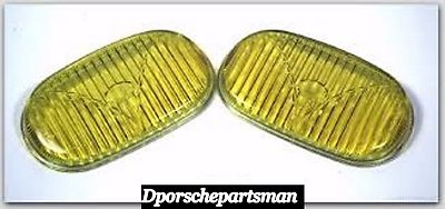 Porsche 356 / 911 / 912 Fog Light Lens(Yellow) original HELLA 128 type {2}  NEW