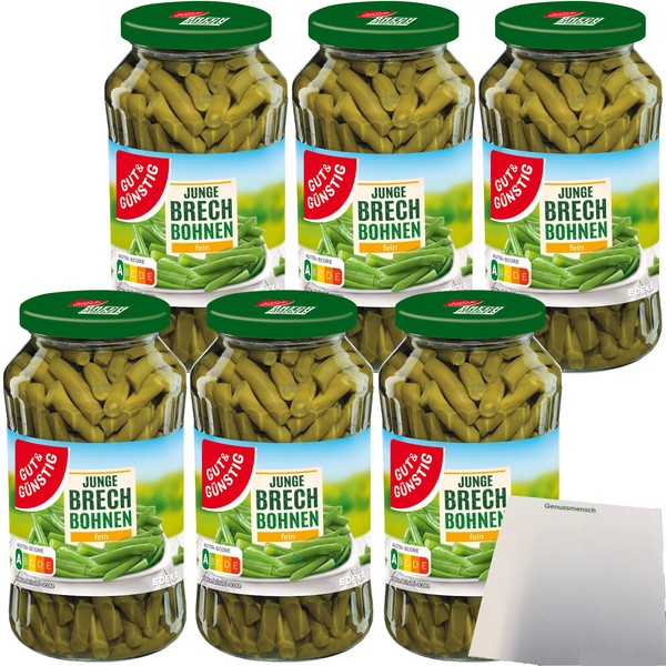 Edeka Brechbohnen Fein Sortiert Geschnitten 6Er Pack 6X680G Glas Usy Block-image