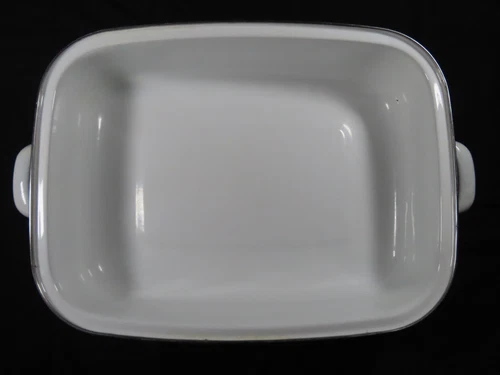 Vintage BALI Handled Lasagna Pan Roaster White Porcelain Enamel Steel 16½x12½