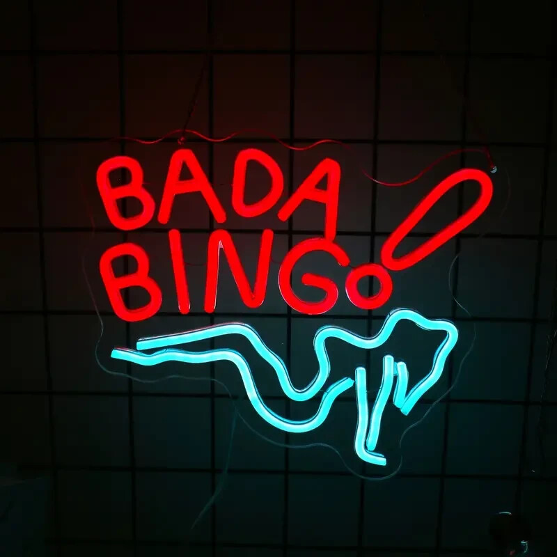 BADA BING Girl Display Open Game Room Bistro Vintage Neon Sign