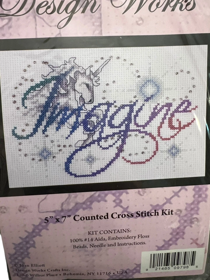 NEW Design Works Imagine Counted Cross Stitch Kit By Joan Elliott 9798 Unicorn - Image 4 of 4