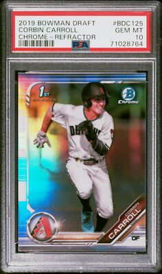 PSA 10 CORBIN CARROLL 1st 2019 Bowman Chrome Draft REFRACTOR