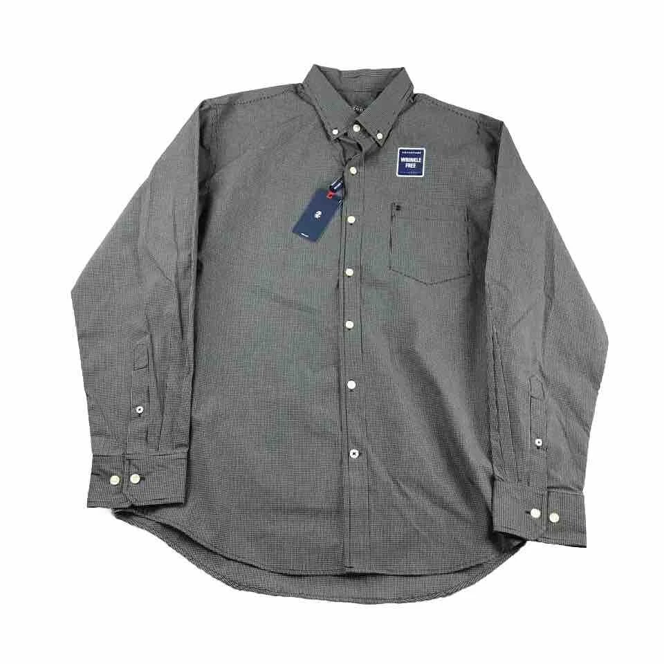 Chemise Homme IZOD Manches Longues à Carreaux Orange - Taille L, Occasion Très Bon état