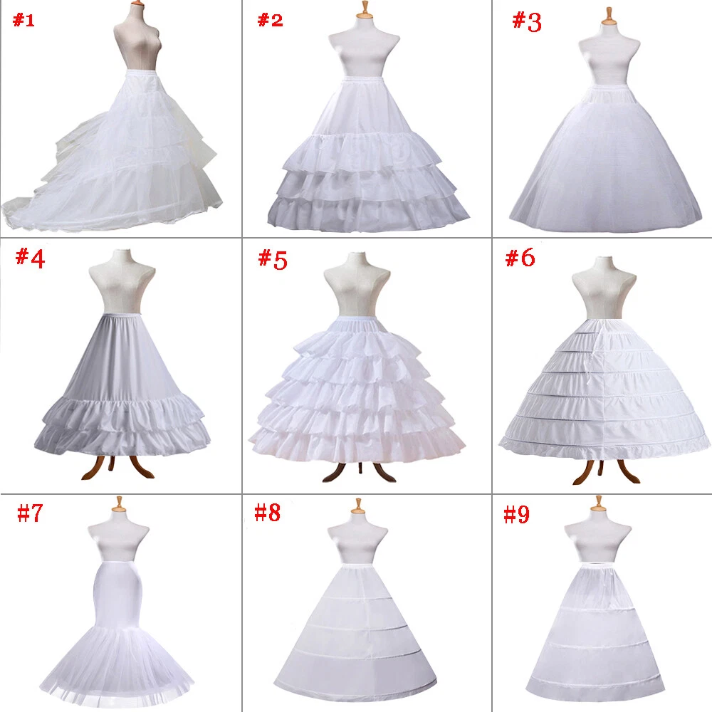 Kitty-Fashion Full Shape 6 Hoop Skirt Ball Gown Petticoat Underskirt Slip  Dress Adjustable Waist White