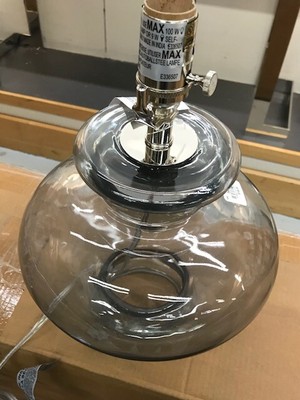 Pottery Barn Aubrey Curvy Accent Table Lamp Dark Blue 19h