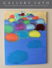 VINTAGE POST MODERNIST ORIGINAL OIL PAINTING! "UNFINISHED SYMPHONY" ART BLUE