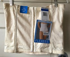 Women's Flexees NWT Waist Shaper Controlwear Ivory Floral Boning XL Back Hook