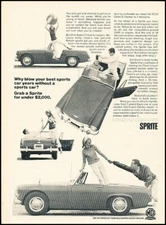 1966 Austin Healey Sprite Vintage Advertisement Print Art Car Ad PE61