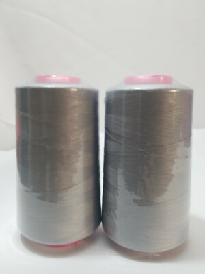 2-Pack 6000 Yards Each Spool Serger Sewing T27 Thread Cones Grey T27 S/2