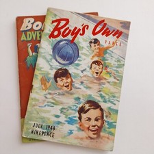  Vintage Boys Magazine 1 Boys Own Paper July 1948 . 1 Boys Adventure Libary No 3