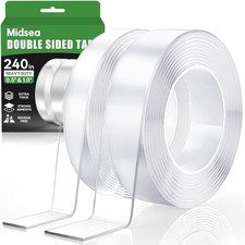 Extra Strong Double Sided Tape Heavy Duty - 240" x 1.0"  0.5" Crystal Clear