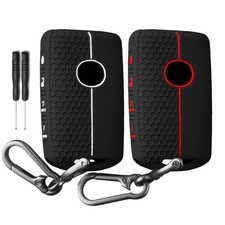 2pcs For Mazda Silicone Rubber Key Fob Cover Key Case With Keychain 2019-2025