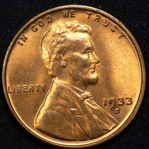 1933-D Lincoln Wheat Penny Cent Gem Uncirculated Red BU RD