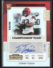 Tommy Togiai 2021 Panini Contenders Championship Ticket RC Auto /49 #272