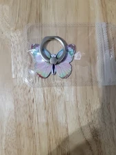 360° Rotating Butterfly Phone Ring Stand Holder Metal Finger Kickstand Knob Loop