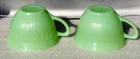 Anchor Hocking Fire King Jadeite Ribbed Jane Ray Green Tea Coffee Cup 1950's