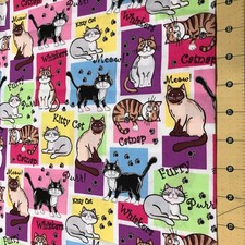 Kitty Cats 21" X 44" 100 cotton fabric 1661
