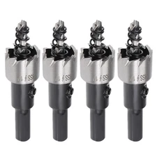 4 Pcs 17mm HSS Drill Bit Hole Saw Cutter for Metal Alloy Wood