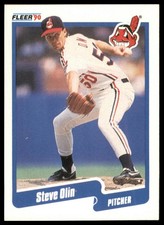 1990 Fleer #499 Steve Olin RC Rookie Cleveland Indians Baseball Card EX. rookie card picture