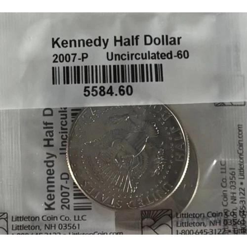 Kennedy Half Dollar 2007-P&D Coin Set of 2 Uncirculated Littleton Coin Co.