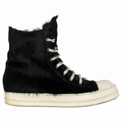 Size 45.5 / 12.5US - Rick Owens Calf Hair Pony Black Leather