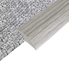 10Ft Floor Transition Strip, Self Adhesive Carpet Edging Trim Gray Wood Grain