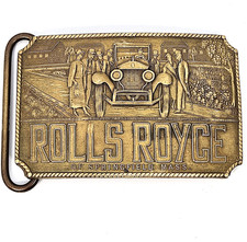 Vintage Army Navy World Brass Belt Buckle Rolls Royce Springfield Mass