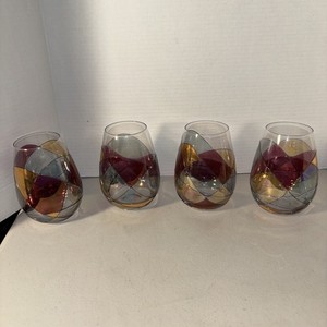 4 inches strawberry water juice drinking glasses Vintage Libbey Glass Strawberry Low Tumblers or Juice Glasses