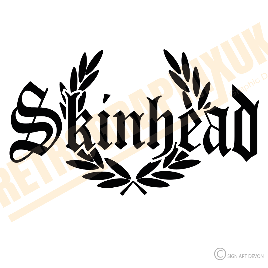 Skinhead Sticker Decal 150 mm W Trojan Ska Scooter Side Panel