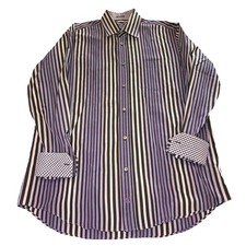 Bugatchi Uomo Flip Cuff l Button-Down Shirt Multi-Color XL Striped Classic Fit