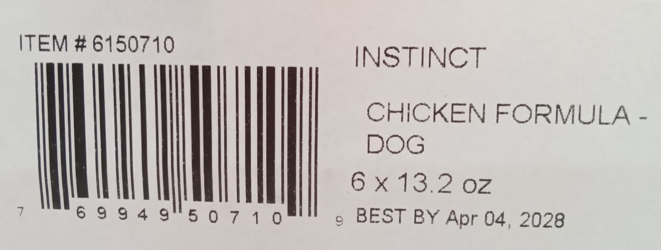 Instinct Original Grain Free 95 Chicken Canned Dog Food Pack Of 6 Bb 4/28