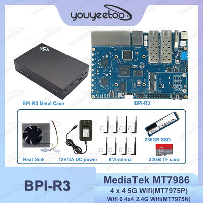 Banana Pi BPI R3 Router Filogic 830 Development Board Quad Core MediaTek MT7986 