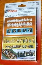Preiser HO #16349 Unpainted Figure Set -- Seated Passengers