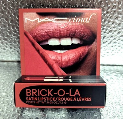 MAC MACximal Sleek Satin Lipstick #826 BRICK-O-LA SATIN LIPSTICK ~ Travel Size