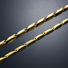 Gliederkette Bar Halskette Edelstahl Silber Gold Damen Herren 50-60cm 2,5-3mm