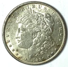1890 $1 Morgan Silver One Dollar US Coin Philadelphia AU