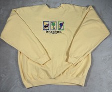 Vtg Universal Studios Hollywood Embroidered Large Pullover Sweatshirt Lt Orange