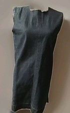 NA-KD Jean Dress Sleeveless Frayed Casual Slits Sz Large Back Zipper