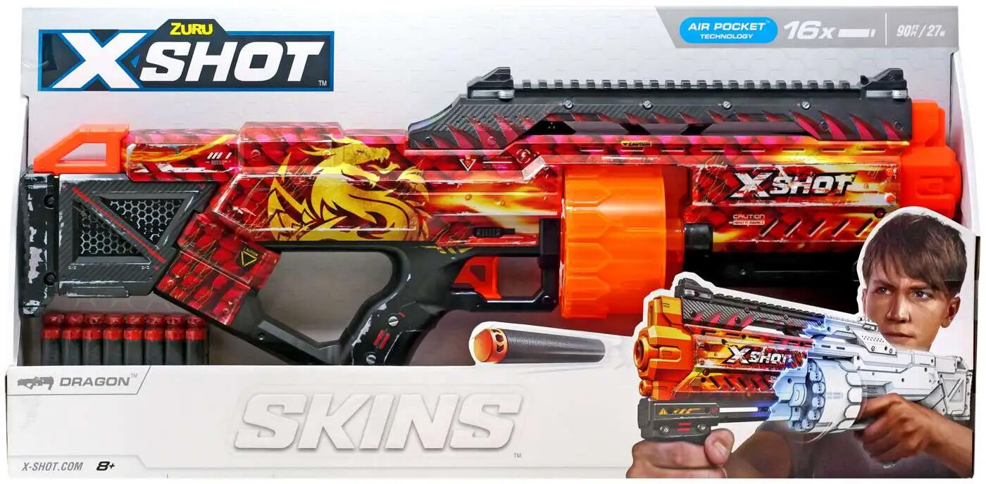 Бластер X-Shot Skins Last Stand Dragon с 16 дротиками 5690₽