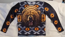GRIZZLY BEAR INDIAN SOUTHWEST LONG SLEEVE SUBLIMATION T-SHIRT