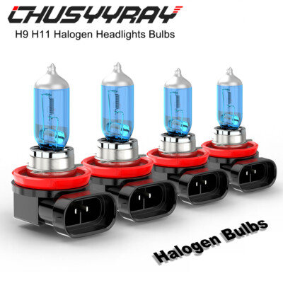 H11+H11 Halogen Headlight Bulb Kit High/Low Beam Super Bright 4000LM 5000K White
