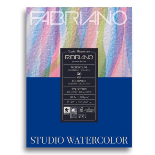 Fabriano Studio Cold Press Podkładka akwarelowa 9 x 12 biała - Zdjęcie 1 z 1