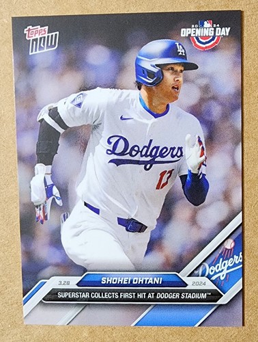 2024 Topps Now Shohei Ohtani 1st Hit Dodger Stadium #9 Dodgers Opening Day 