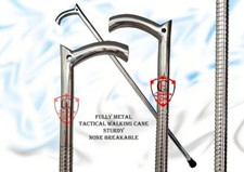 Remarkable V Aluminum Steel Steeliness Tactical Walking Cane Handmade Stylish